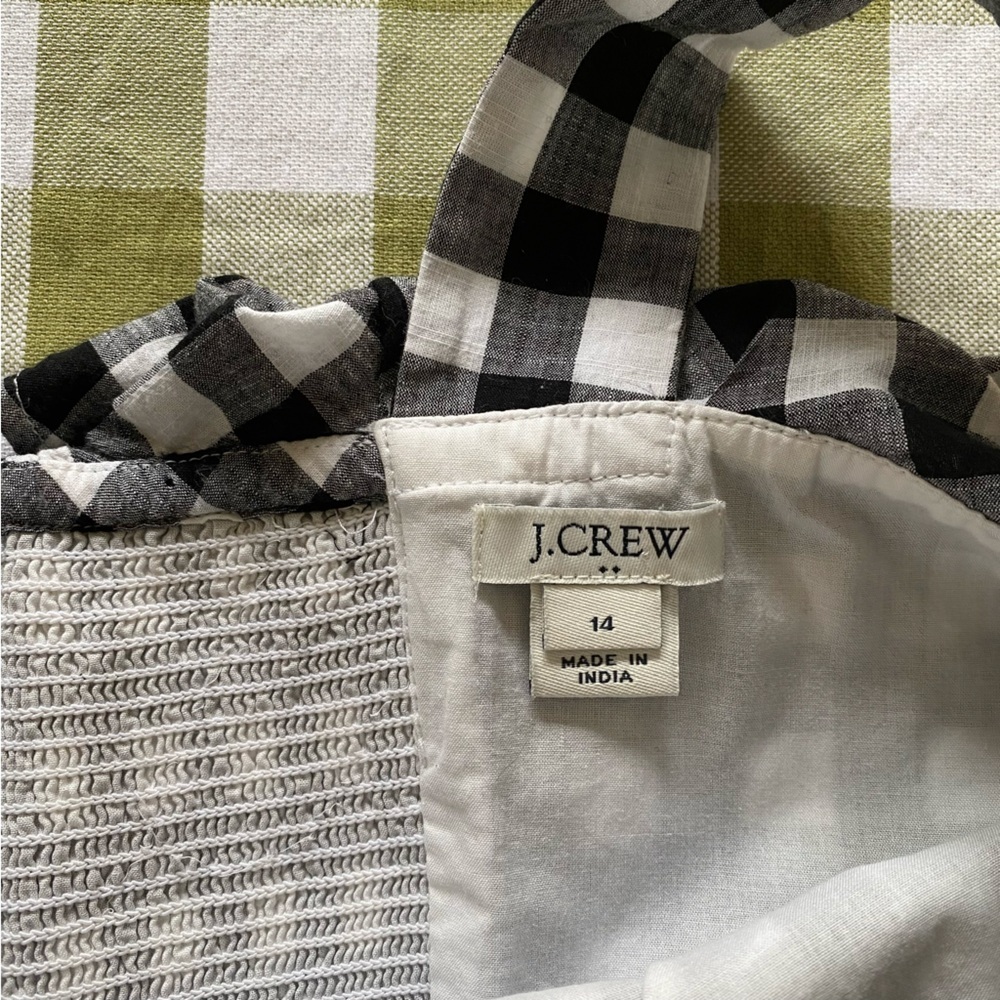 J. Crew Black White Gingham Plaid Ruffle Midi Dress 14 - Picture 11 of 16